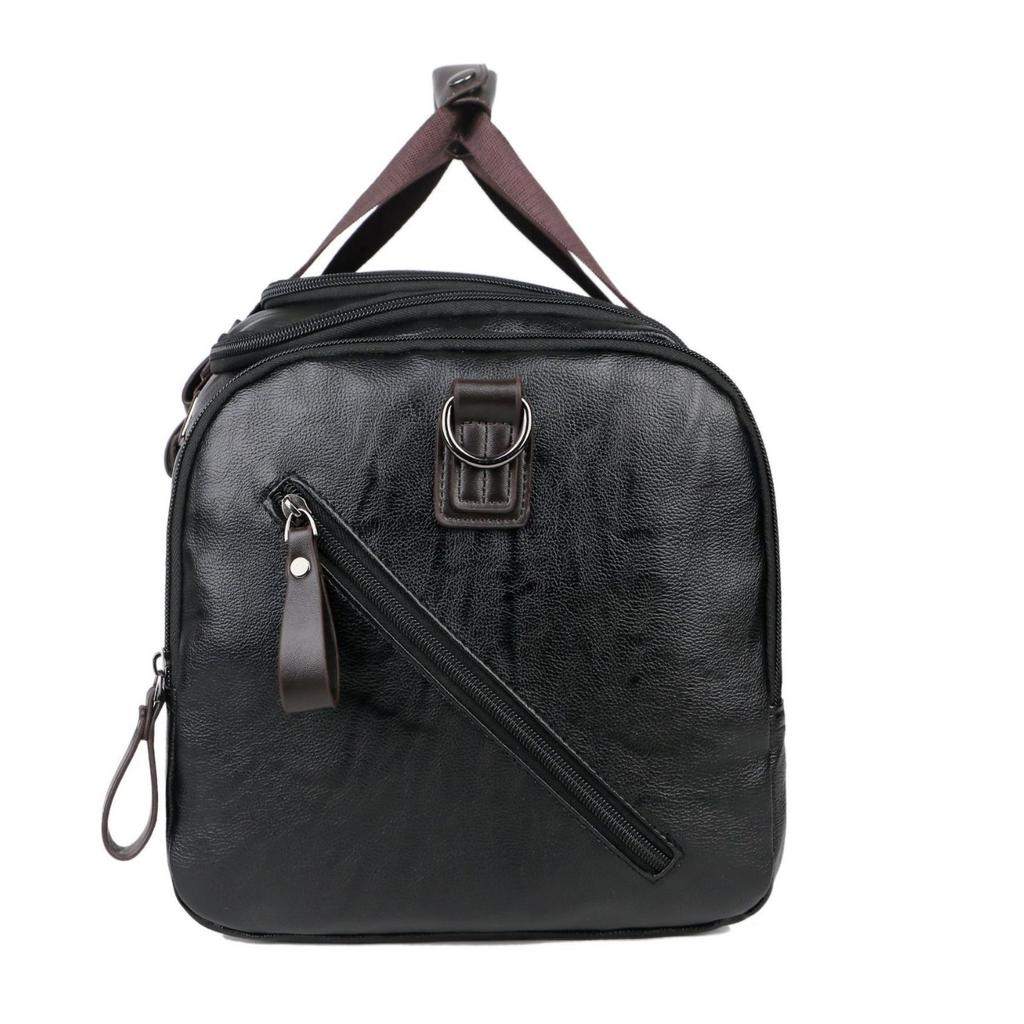 Small Travel Bag, Luggage with Contrasting Colors, Short Distance Travel Bag, PU Leather Waterproof Single Piece, Hand-held Crossbody