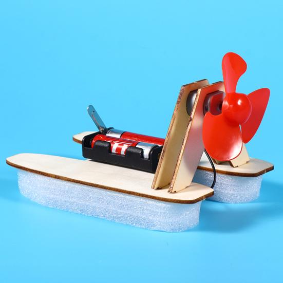 1 набор DIY Wind Powered Boat Model Kit Handmade Wooden Puzzle Hovership Building Crafts Kids STEM Educational Physics Science Experiment Toy
