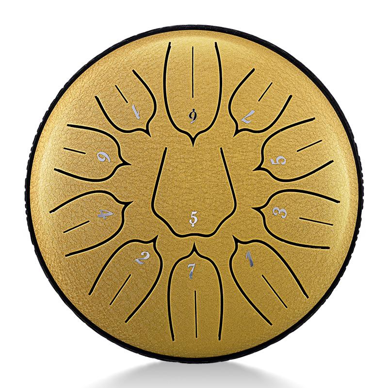 Hluru Steel Tongue Drum 6 Inch 11 Notes Drums D5 Glucophone Ethereal Drum For Beginner Handpan Musical Instruments