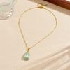316L Stainless Steel Dainty Teardrop Enamel Zircon Charm Necklace For Women Popular Boho Jewelry Gift Party Daily Wear