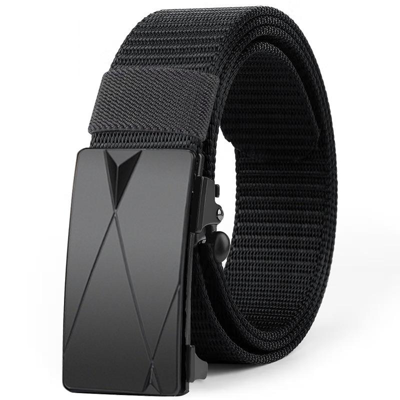 Canvas Belt Men'S Casual Outdoor Nylon Belt Middle-Aged And Young Simple Automatic Buckle Belt Boys