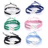 2 Pcs Adjustable Braided Ropes Figure 8 for Infinity Love Bracelets Couples Set