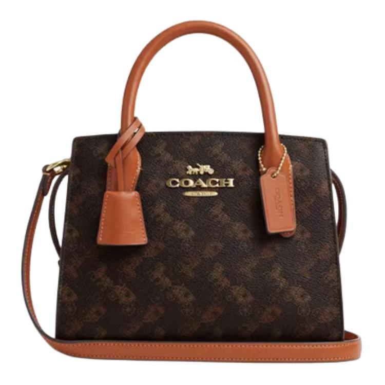 

Coach Andrea Carryall 22 Horse And Carriage Pattern Print Synthetic Leather Crossbody Tote Bag Small Women Tote Bags Truffle CZ336-IMS2K Basic Set (Bag+Dust Bag)