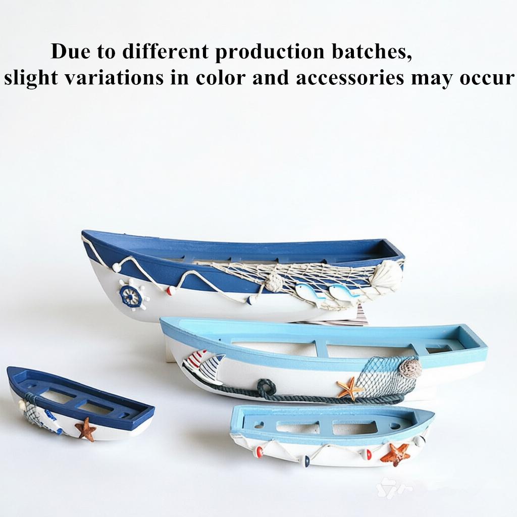 Nordic Vintage Wooden Boat Model Handmade Craft Ship Home Decor Living Room Table Centerpiece Creative Gift Room Decoration