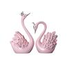 Swan Couple Rhinestone Perfume Ornament for Car Interior - Elegant Lady's Decoration