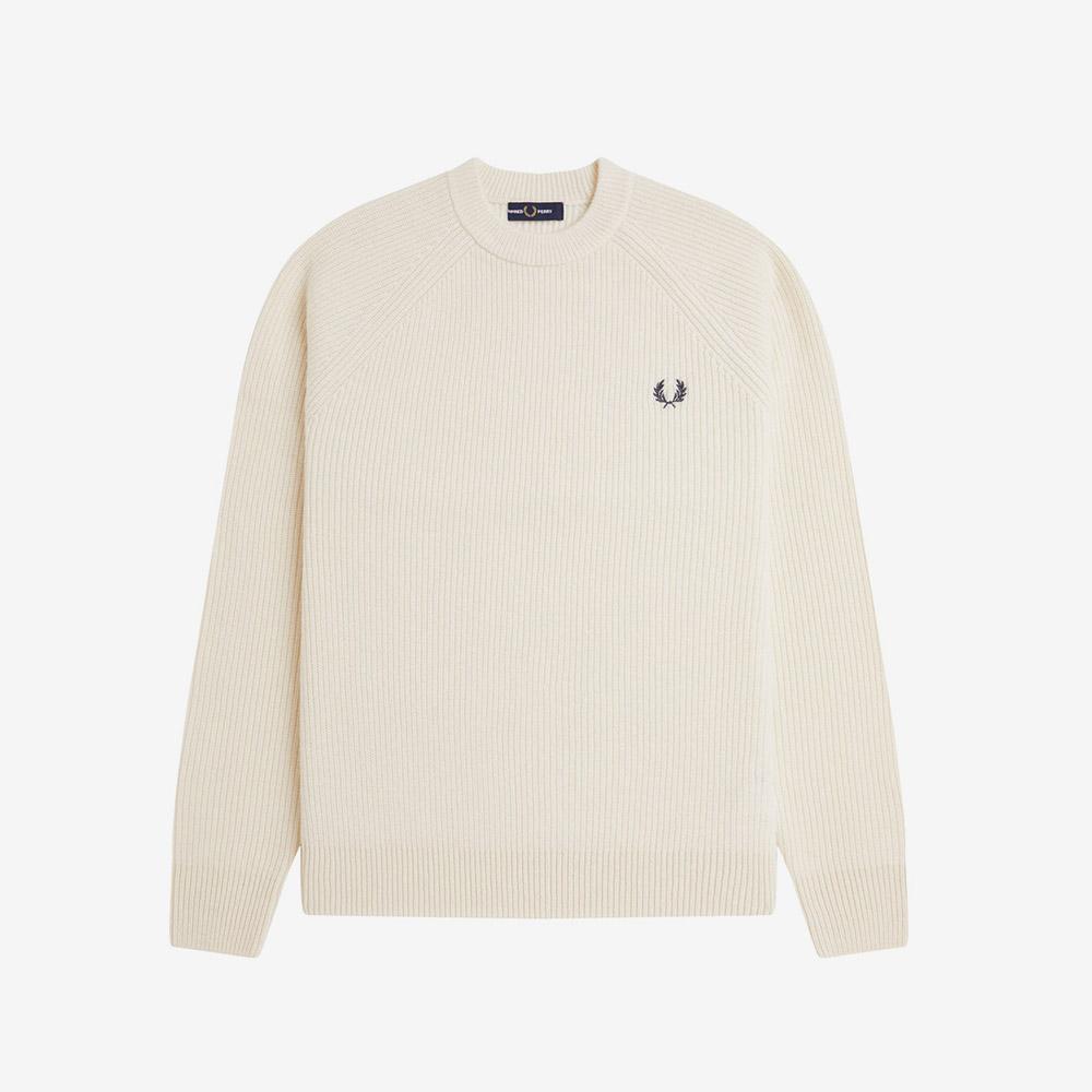 Fred Perry [Sharp] Lambswool Raglan Knit - Ecru Afpm2531548-560