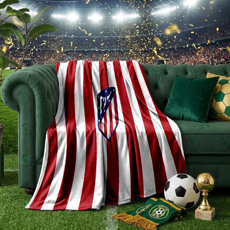 Coperta Atletico Madrid Stemma Coperte in Flanella Peluche per Divano Letto Regali per Uomini Donne Coperta da Viaggio Picnic Regali di Natale per Fan