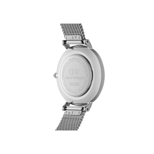 [Official Shop/2-Year Warranty/Authentic Import] Daniel Wellington DW Women's Petite Sterling Black 32mm Watch, Stylish Designer Mesh Watch, Black, Pe