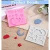 Moon Silicone Mold, 2Pcs Cloud Silicone Mold Star Moon Clouds Shaped for DIY Cake Cookie Candy Baking Sugar Fondant Cakes Decorating Candy Making