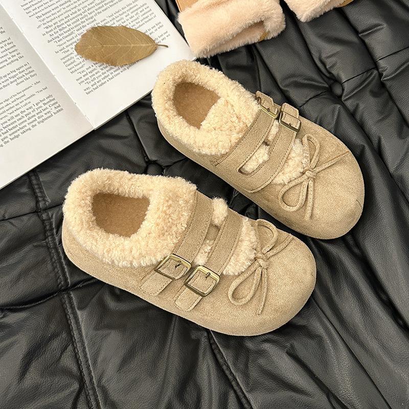 Women's fur one thick bottom heightening winter lightweight padded warm snow boots non-slip wear casual sneakers a stirrup cotton boots fur shoes