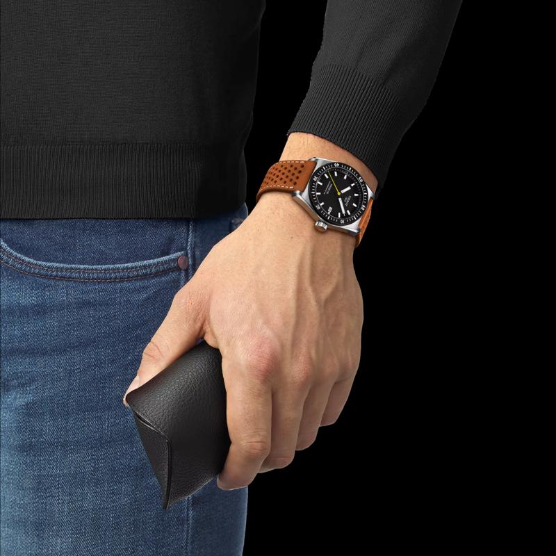 Tissot PR516 Automatic Mechanical Movement 100m Waterproof Unisex Watch 38mm Black Dial Stainless Steel Case T149.407.16.051.00