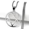 Hip Hop Rock Music Him Heartagram Star Heart Necklace for Women Men Stainless Steel Black Metal Band Goth Punk Chain Jewelry