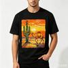Van Gogh Style Desert Camel Cactus Graphic T Shirt Unisex Unisex Vintage Artistic Streetwear Casual Short Sleeve Tee Tops