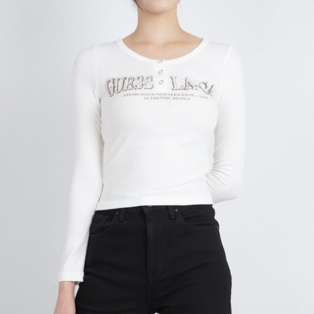 

GueSS GueSS Женская футболка ST colSey Henrik с логотипом на шее Yo1k2411 white/XS