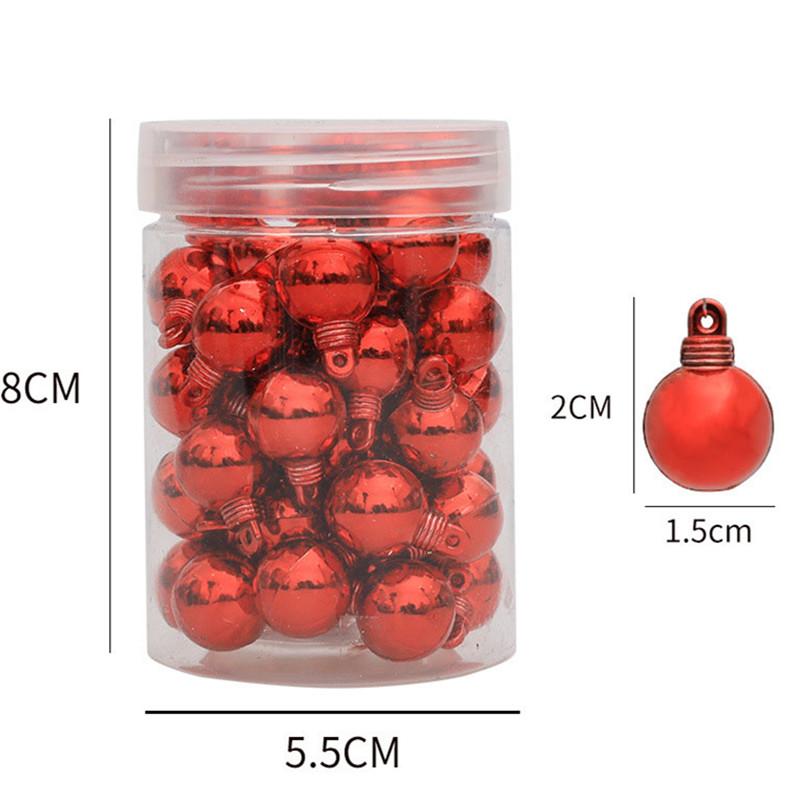 48Pcs/1.5CM Christmas Ball Decoration Supplies Christmas Tree Ornaments Pendants New Year Party Home Decoration