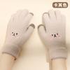 Women's autumn and winter plush knitted gloves warm and cold-proof plush imitation mink cartoon cute touch screen fashion