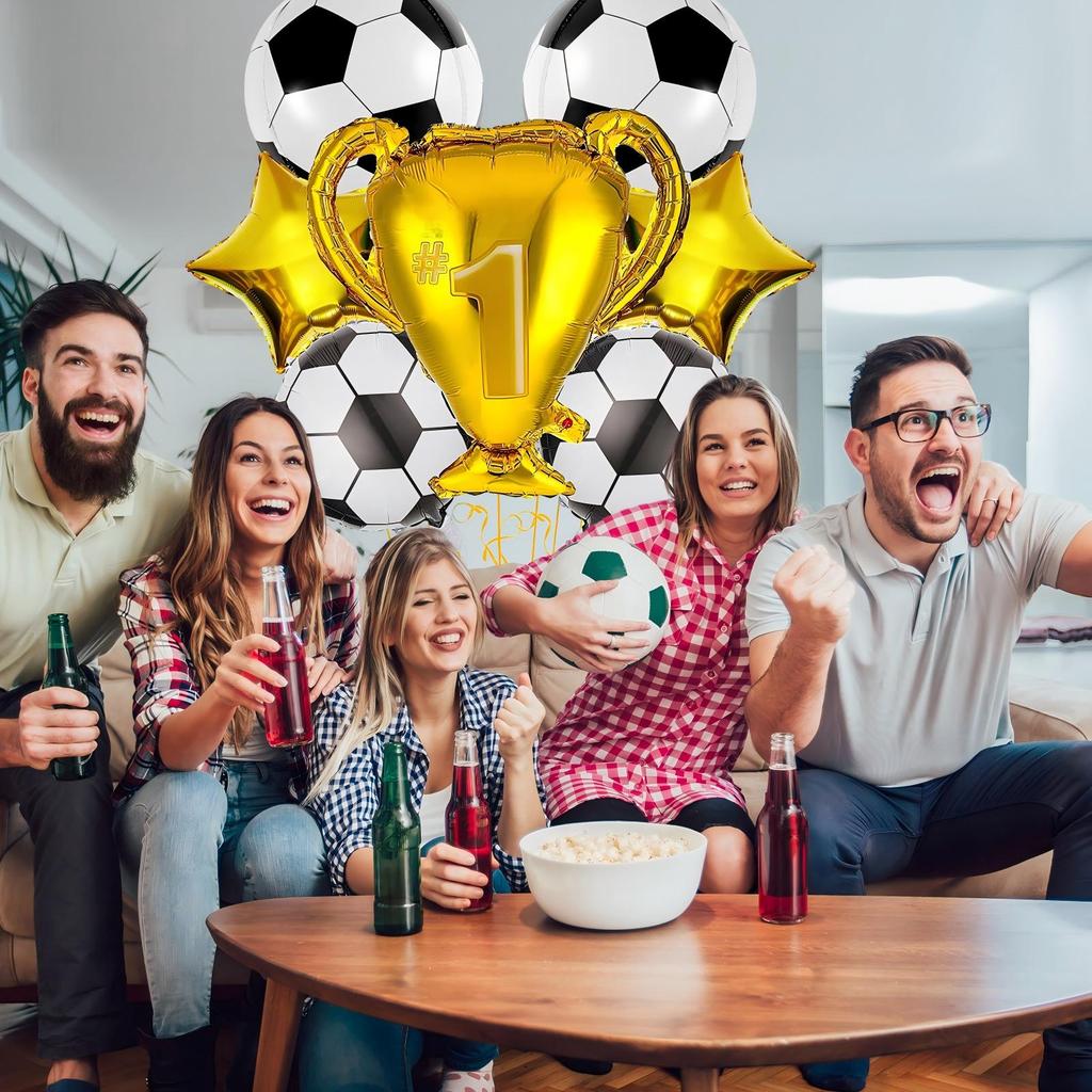 World  Soccer Theme Party  Set – Birthday Celebration Soccer Trophy  Garland Decoration