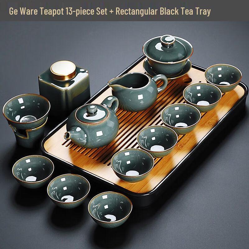 Ashallow Jade Ge Kiln Kung Fu Tea Set