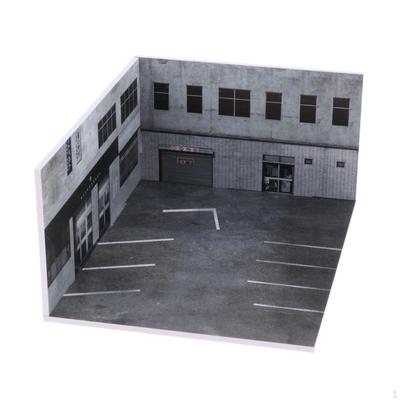1/64 Diecast Model Car Display Case Parking Space Scene for Toy Cars Backdrop Desktop Decor