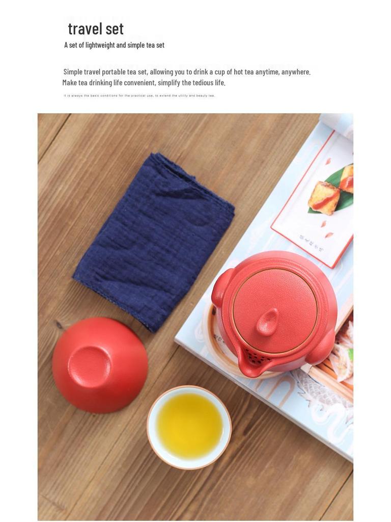 Portable Ceramic Travel Tea Set: One Pot, Two Cups – Quick Brew & Customizable Gift