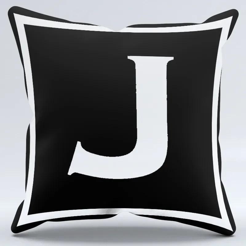 Simple Black and White Letter Print Pattern Home Bedroom Living Room Sofa Car Office Decoration Pillowcase