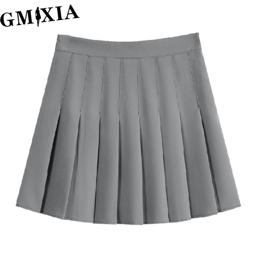 

GMXIA Женская Модная Повседневная Однотонная Юбка с Принтом на Лето Весну XS серый