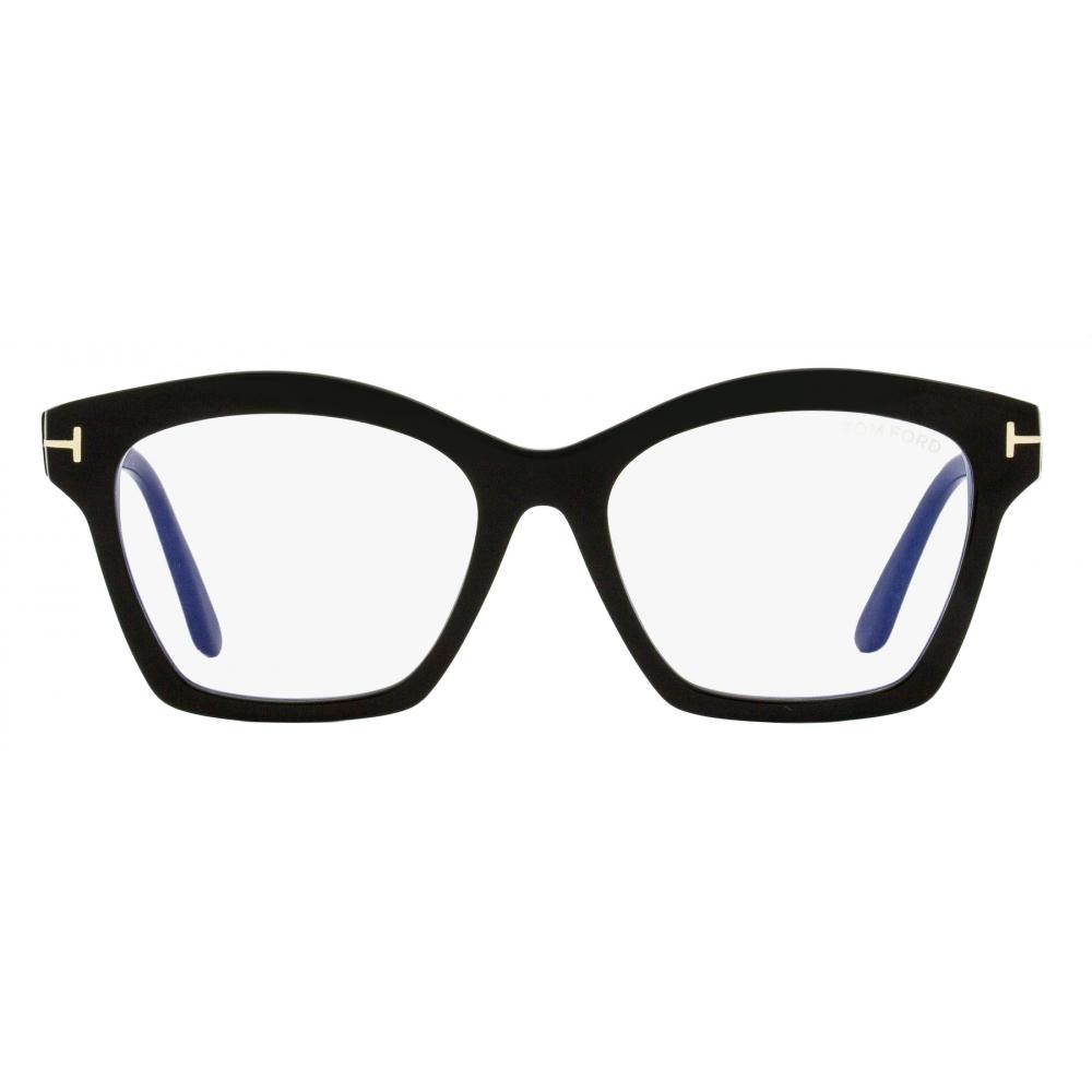 Tom Ford Women S Square Blue Block eyeglaSSeS Tf5965b 001 Black 53mm