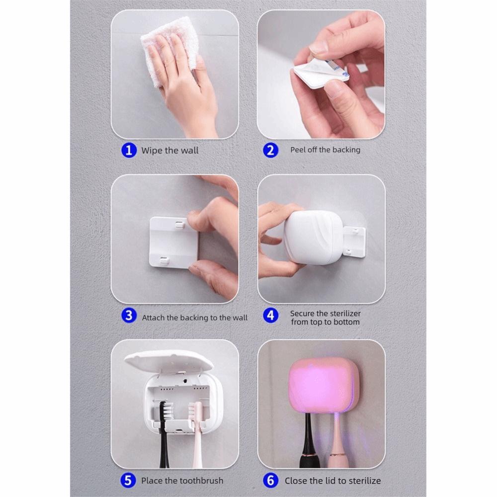 Rechargeable Smart Toothbrush Sterilizer 2 Brush Slots UV Toothbrush Sterilizer Rack  Home