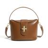 New Trendy Urban Simple Genuine Leather Women's Bag Crossbody Bag  Women's Bag  Light Luxury Niche High End Capsule Lock Bag