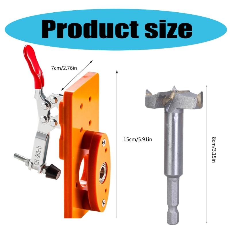 Holzbearbeitung Lochbohrführung Locator Türschränke Scharniere Montage für genaue Tiefenkontrolle bei der Möbelmontage