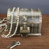 KOGB Antique Treasure Retro Chinese with Large Jewelry Treasure Small Item Pirate Treasure Desktop Perfect for Events and Gifts Chest, Alloy, Style,