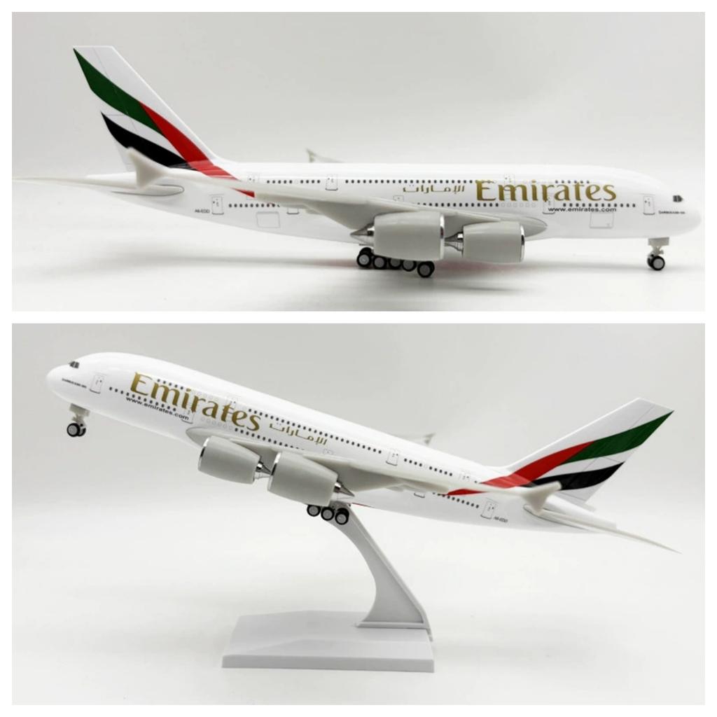 Airbus Model A380 Emirates Airlines Airplane 30cm Model Resin Diecast Plane With Base Collection Gift Ornament Home Decoration