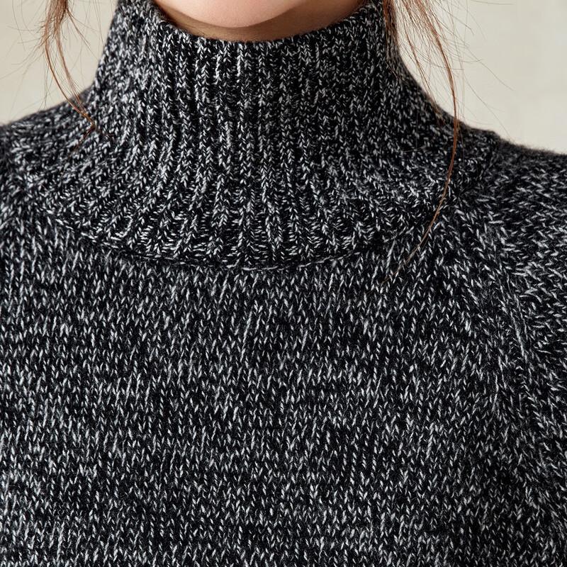 Srcr Women's Loose Fit High-Neck 100% Wool Sweater