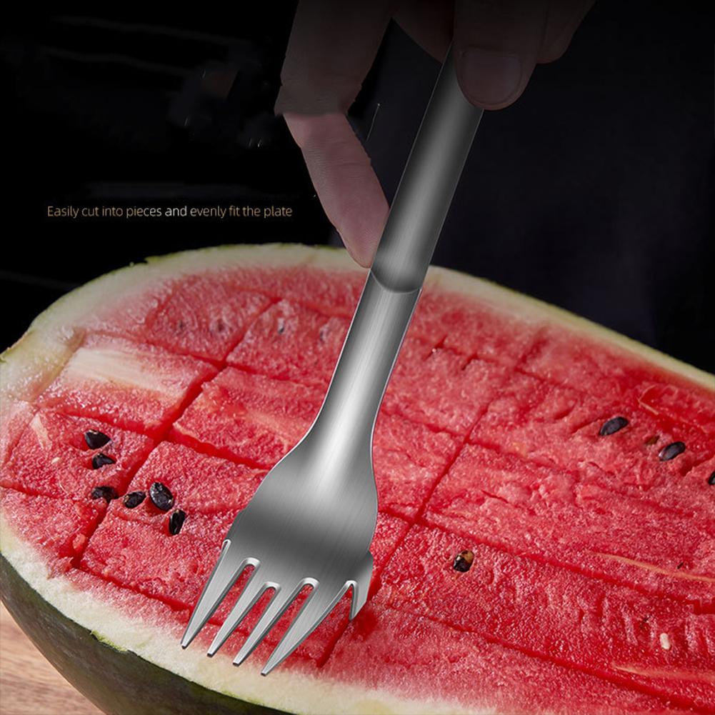 2-in-1 Multifunctional Fruit Fork 304 Stainless Steel Watermelon Fork Kitchen Accessories
