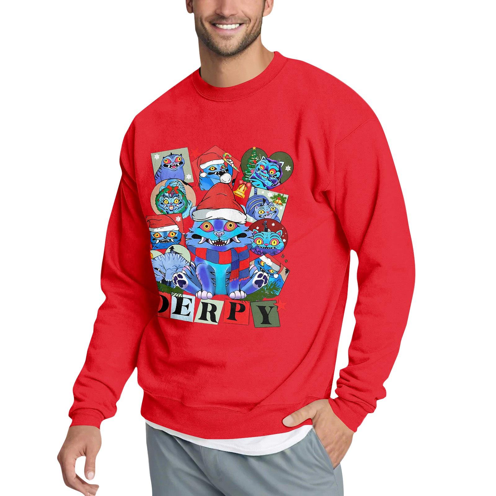 

Men s Casual Sweatshirt With Fun Film-Themed Print M червоний