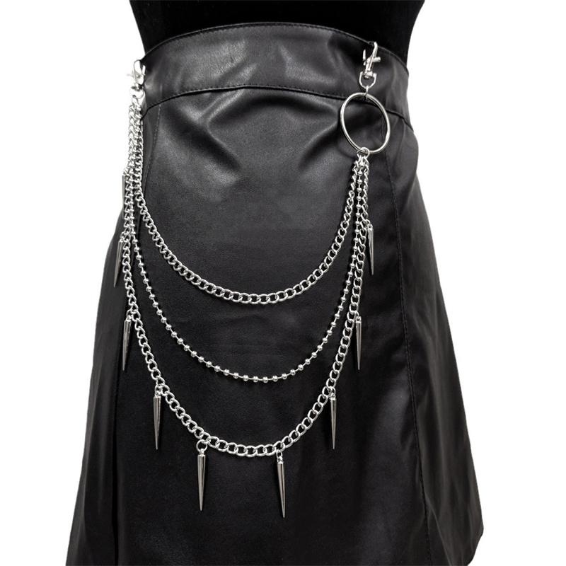 

New Hip-hop Punk Metal Rivets Pants Chain Multi-layer Waist Chain Dress Up Pants Hundred With Jewelry