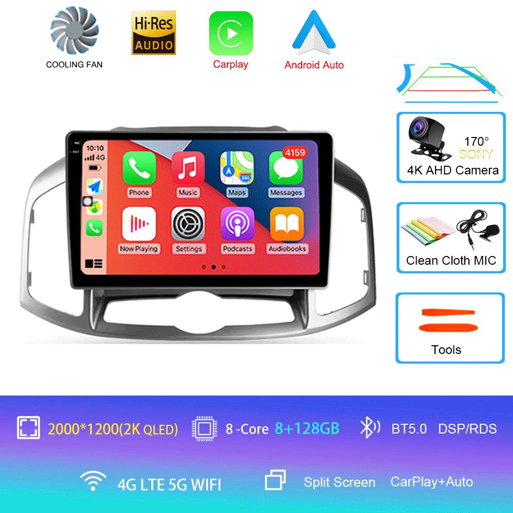 Car Radio Android 14 Carplay Auto 2K Screen Video Multimedia Player For Chevrolet Captiva 1 2011 - 2016 2 Din Autoradio Stereo