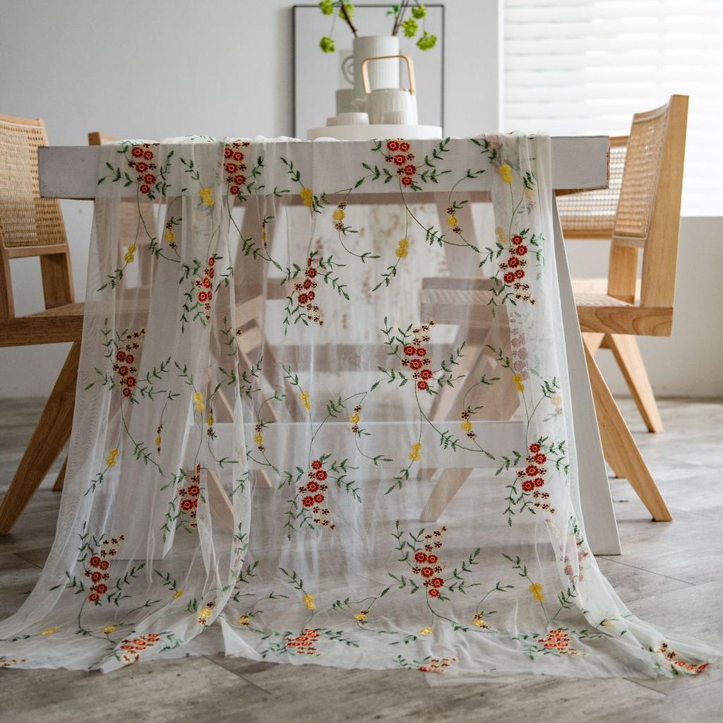 Vier-Jahreszeiten-Tischdecke, rotes kleines Blumengarn, Dessert-Tischdekoration, einfache, schöne Hintergrundgarn-Nagelkunst-Foto-Tischdecke
