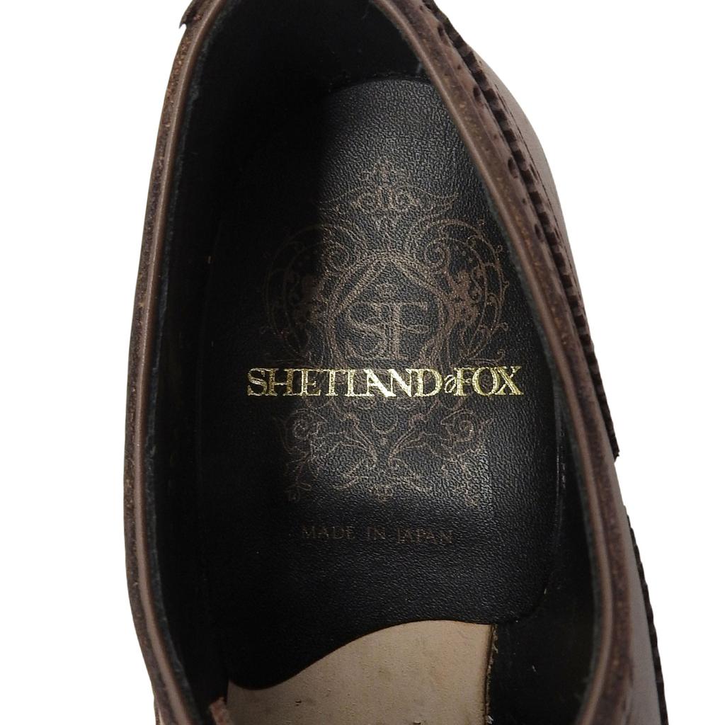 Excellent SHETLANDFOX Leather Shoes Brown Leather Mens 6.5 15KVS 3049SF Used