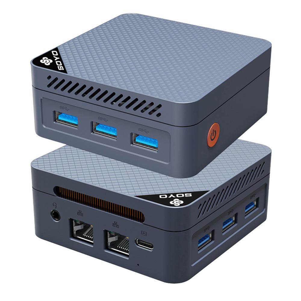 SOYO M4 Mini Mini-PC, Intel N150 4 Kerne Max 3,6 GHz, 12 GB LPDDR5 RAM 512 GB SSD, 2*HDMI + DP 4K Triple-Display