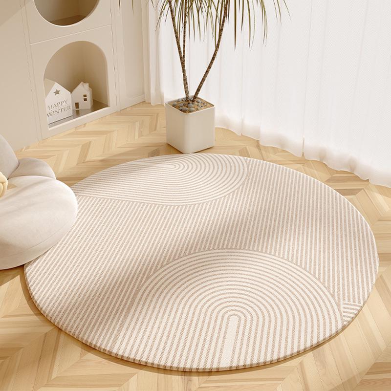 Wabi-Sabi Style Round Rug: Dirt-Resistant, Non-Slip Mat for Living Room, Coffee Table, Bedroom Chair.