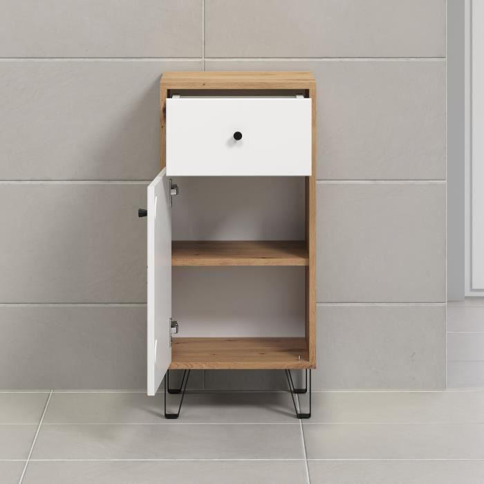 Bathroom Furniture - Touch - Cabinet - Matt White - Decorative Oak - Contemporary