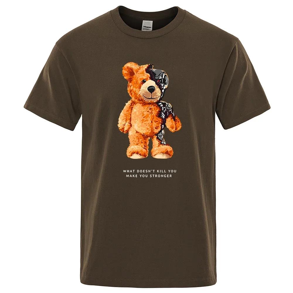 T shirt Men Short Sleeve Teddy Bear Show You What I Am Really Look Like T-Shirt Oversized Cotton Tees Fashion Casual Clothing