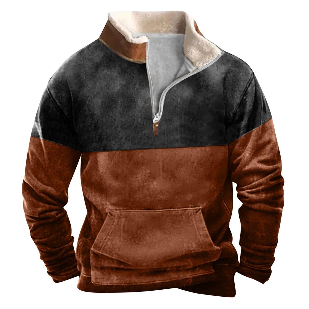 Das Herren-Sweatshirt mit Stehkragen im Frühling und Herbst ist ein Outdoor-Freizeitpullover