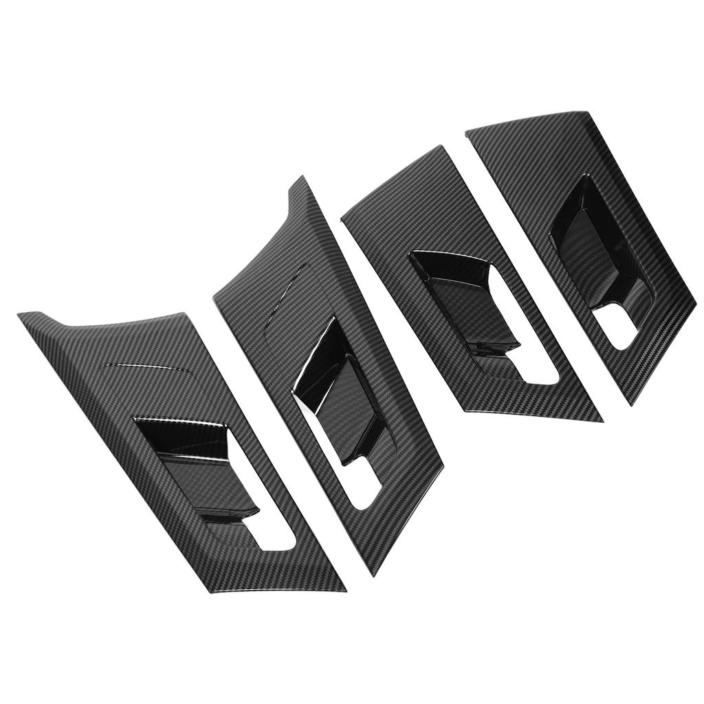 4Pcs Inner Door Handle Frame Cover Carbon Fiber Pattern Interior Door Handle Protection Trim Replacement for Mitsubishi