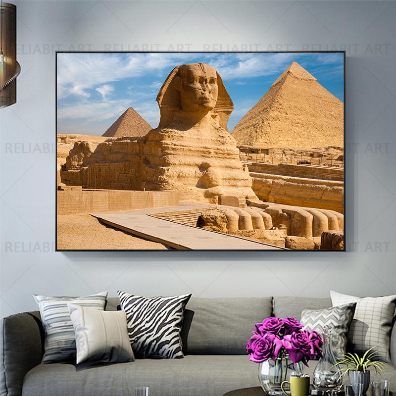 Ancient Civilization Egyptian Pyramids Canvas Painting Wall Art Landscape Posters and Prints for Living Room Home Decoration