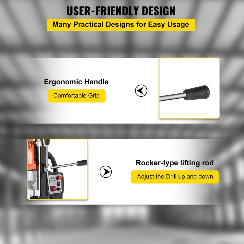Magnetic Drill 220V-240V Magnetic Drilling Machine 980W, Metal Drill Press High Power 680 Rpm, Multi-Function Metal Drill Press 35MM Core Drilling