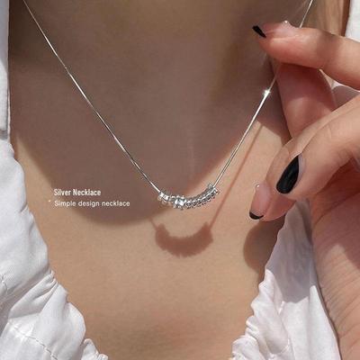 S925 Sterling Silver Irregular Snake Bone Necklace – Minimalist, Modern, and Chic for Women