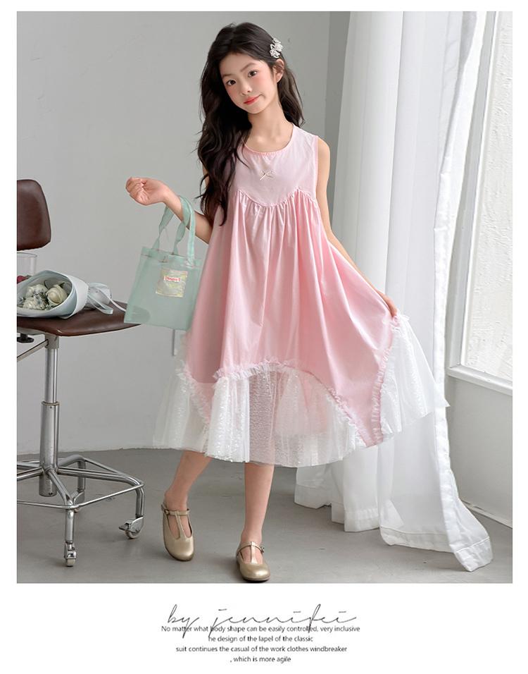 Girls' dress summer 2026 new style girls super beautiful princess style mesh dress girls' big children summer dress trend