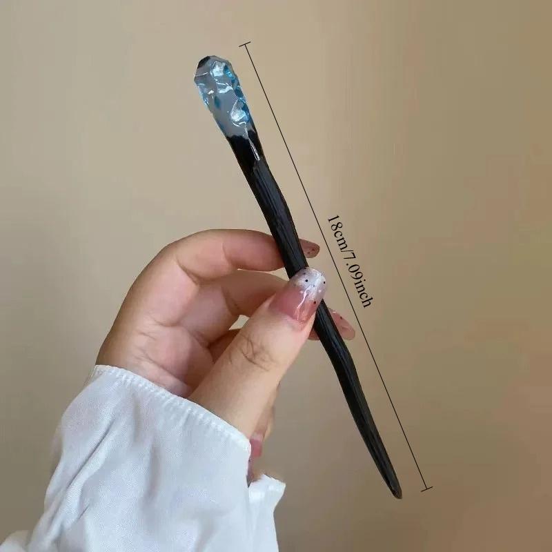 1pc Retro Design Sense Transparent Fish Tail Hairpin Hanfu Ancient Style Step Shaking Hairpin Simple Daily Hair Tie Headdress